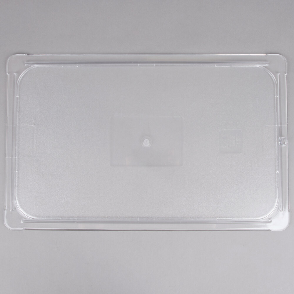 Carlisle 10216U07 StorPlus Full Size Clear Universal Flat Lid