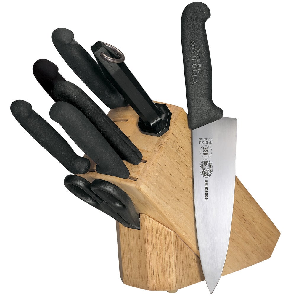 Victorinox 5.1193.8-X2 8 Piece Fibrox Handle Knife Block