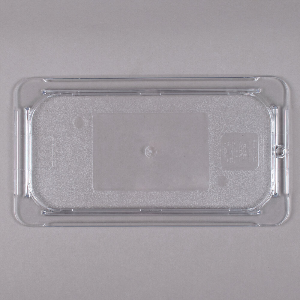 Carlisle 10276U07 StorPlus 1/3 Size Clear Universal Flat Lid