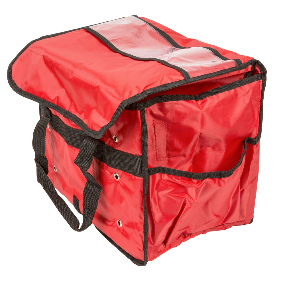 American Metalcraft PBSB1512 Standard Red Nylon Sandwich / Take-Out Delivery Bag, 15" x 9" x 12"