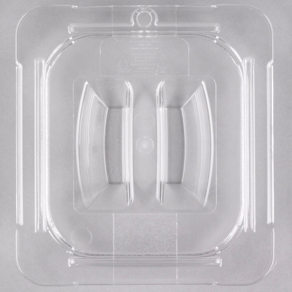 Carlisle 10310U07 StorPlus 1/6 Size Clear Universal Handled Lid