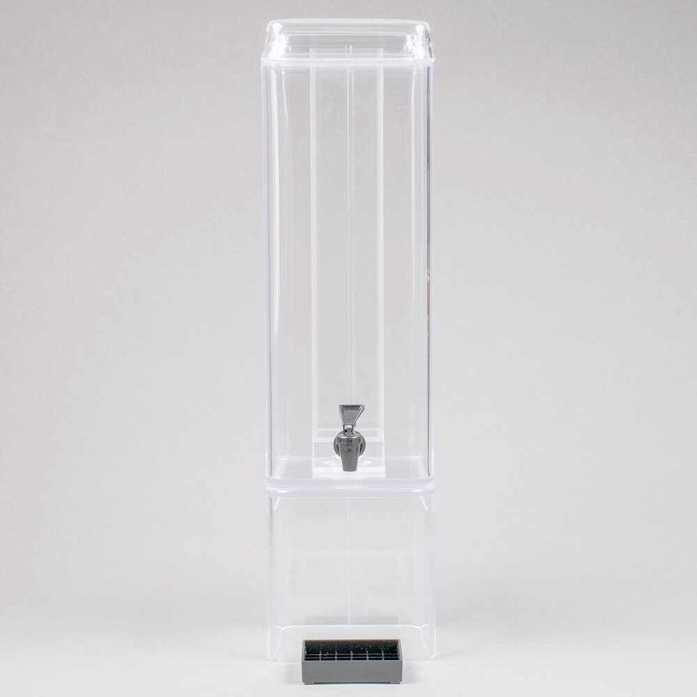 Cal-Mil 1112-5AH Classic 5 Gallon Acrylic Beverage Dispenser with Ice Chamber and Side Handles