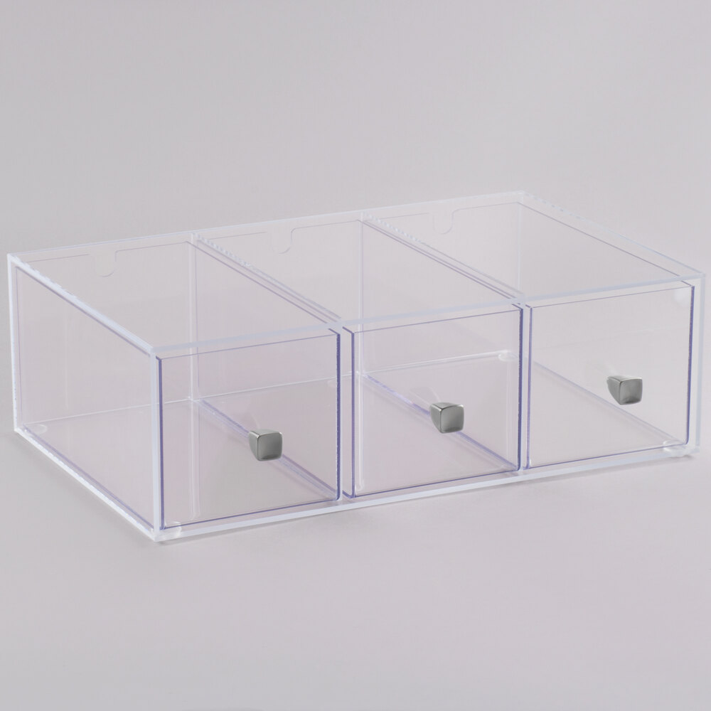 Cal-Mil 1479 Eco Modern Three Drawer Acrylic Bread Box for 1471 Merchandiser and 1478 Bin