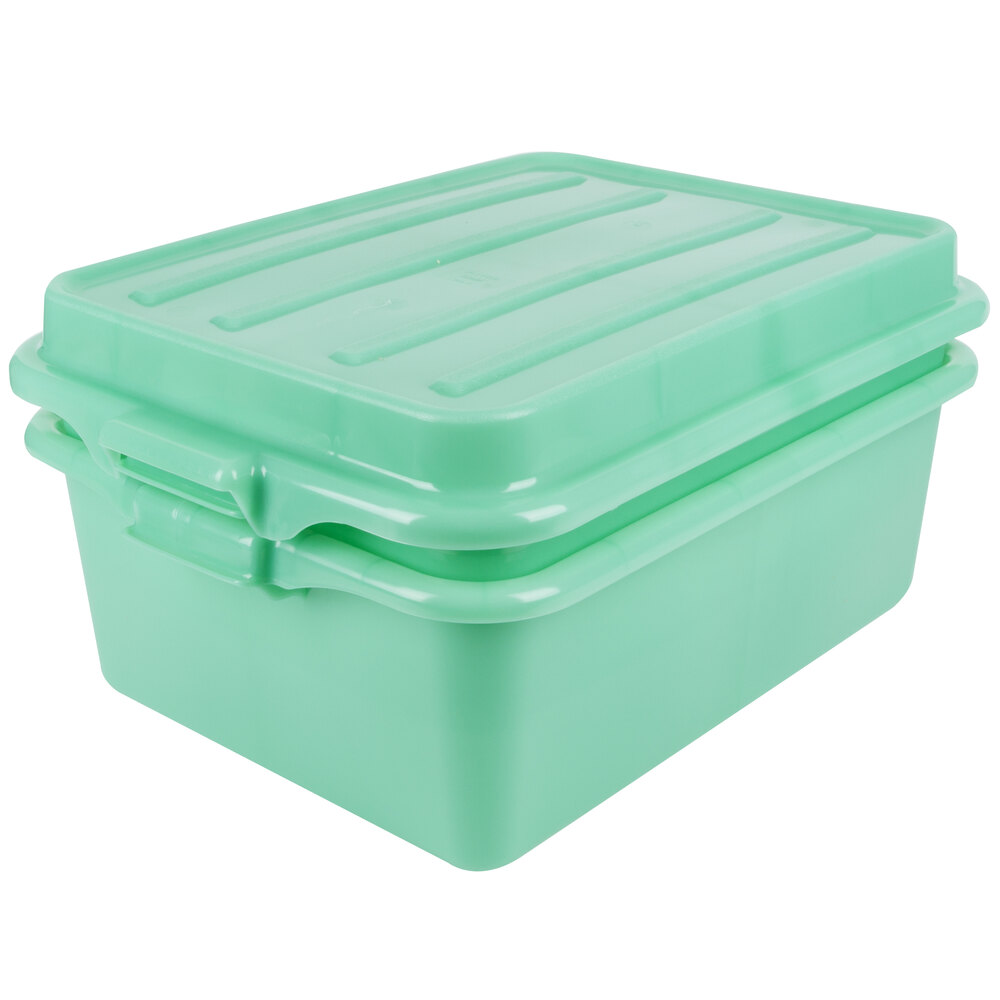 Vollrath 1535-C19 Traex® Color-Mate™ Green Food Storage Drain Box Set with Raised Snap-On Lid - 20" x 15" x 7"
