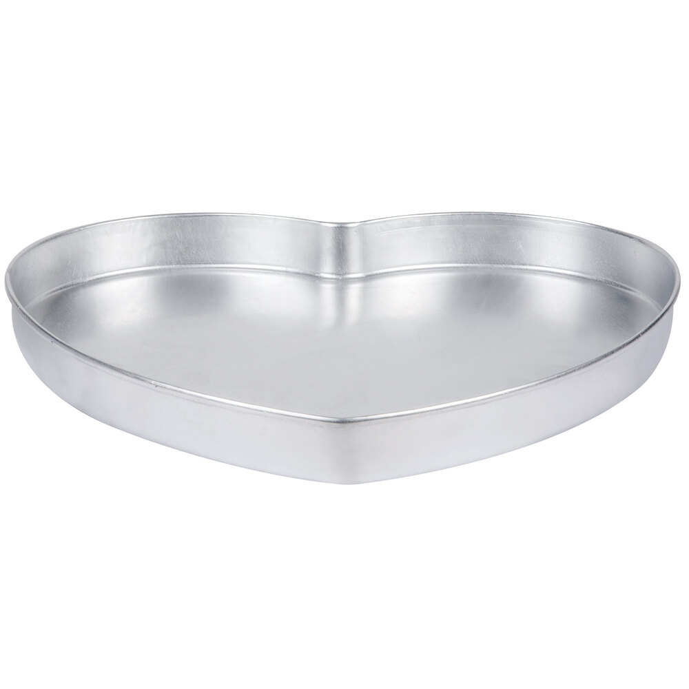 American Metalcraft HPP16 16" x 1 1/2" Aluminum Heart Shaped Cake Pan