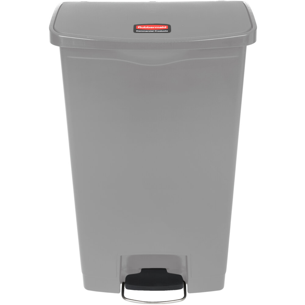 Rubbermaid® 1883604 Slim Jim Resin Gray Front Step-On Rectangular Trash Can - 72 Qt. / 18 Gallon