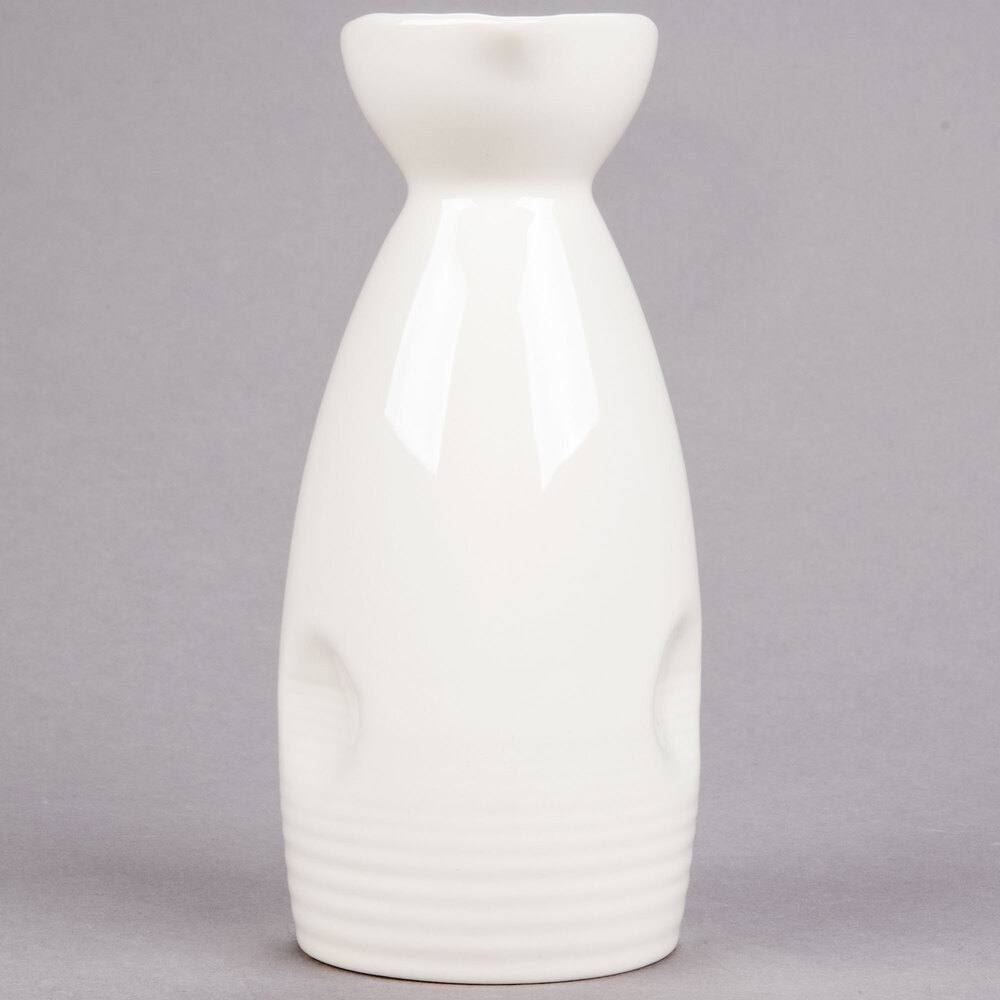 GET NC-4003-W 9 oz. Porcelain Fuji Sake Bottle  - 12/Pack