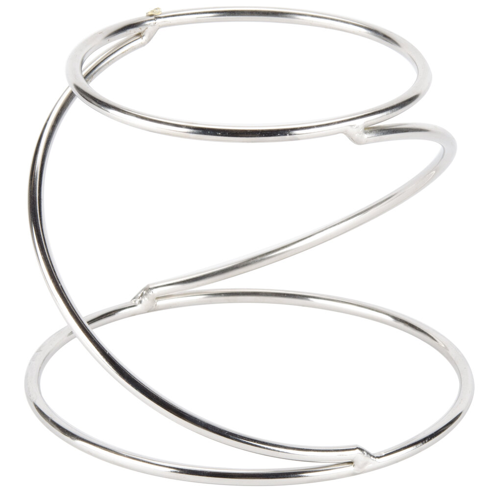 American Metalcraft SSUS1 7" x 7" Contempo Stainless Steel Swirl Pizza Stand