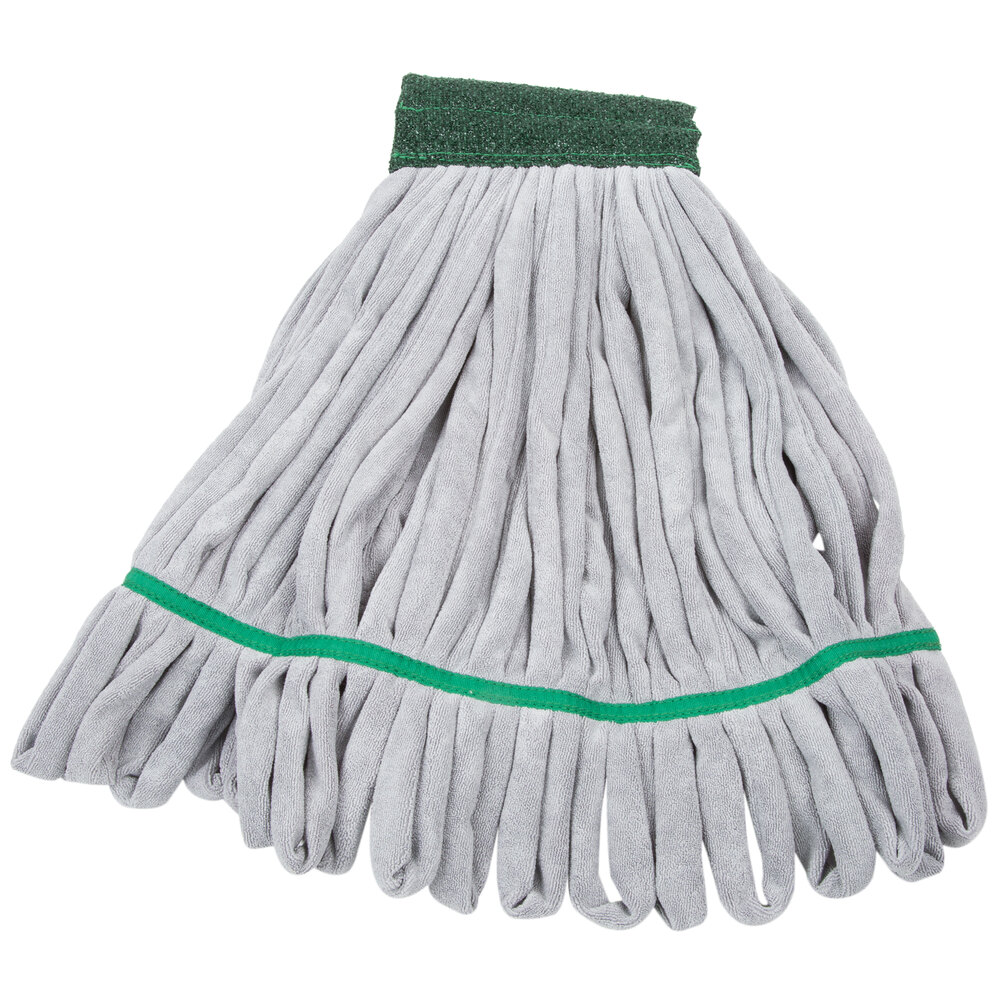 Unger SmartColor ST450 RoughMop 16 oz. Green Heavy Duty Microfiber Tube Mop Head with 4 1/2" Headband