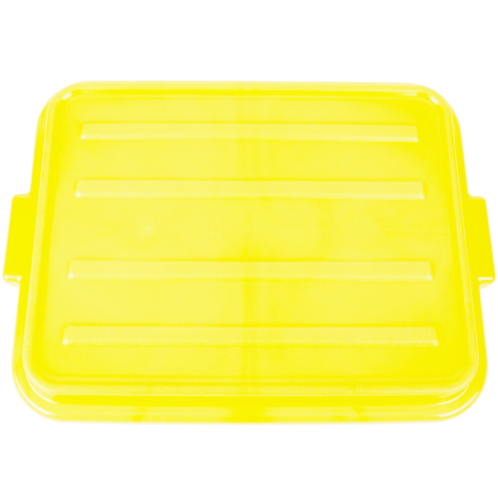 Vollrath 1500-C08 Traex® Color-Mate™ Yellow Raised Snap-On Bus Tub / Food Storage Box Lid - 20" x 15" x 2"