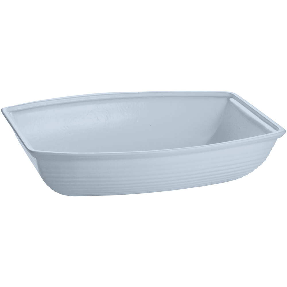 Tablecraft CW3190GY 10.5 Qt. Gray Cast Aluminum Oblong Salad Bowl