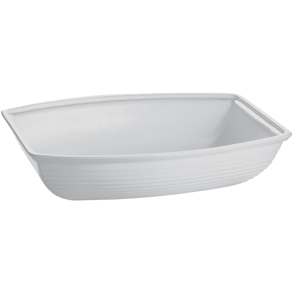 Tablecraft CW3190N 10.5 Qt. Natural Cast Aluminum Oblong Salad Bowl