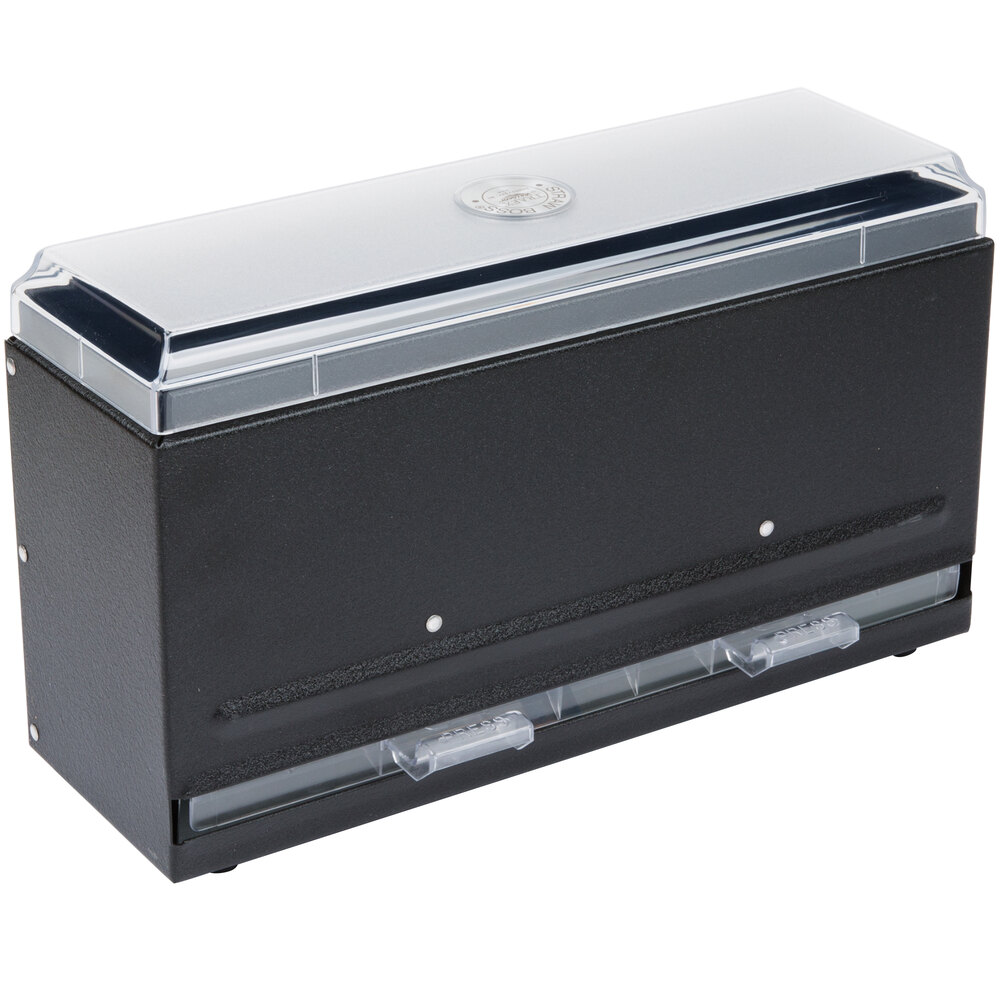 Vollrath 3821-06 Straw Boss Single Sided Bulk Unwrapped Straw Dispenser - Black