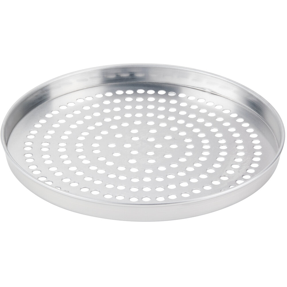 American Metalcraft SPA4011 11" x 1" Super Perforated Standard Weight Aluminum Straight Sided Pizza Pan