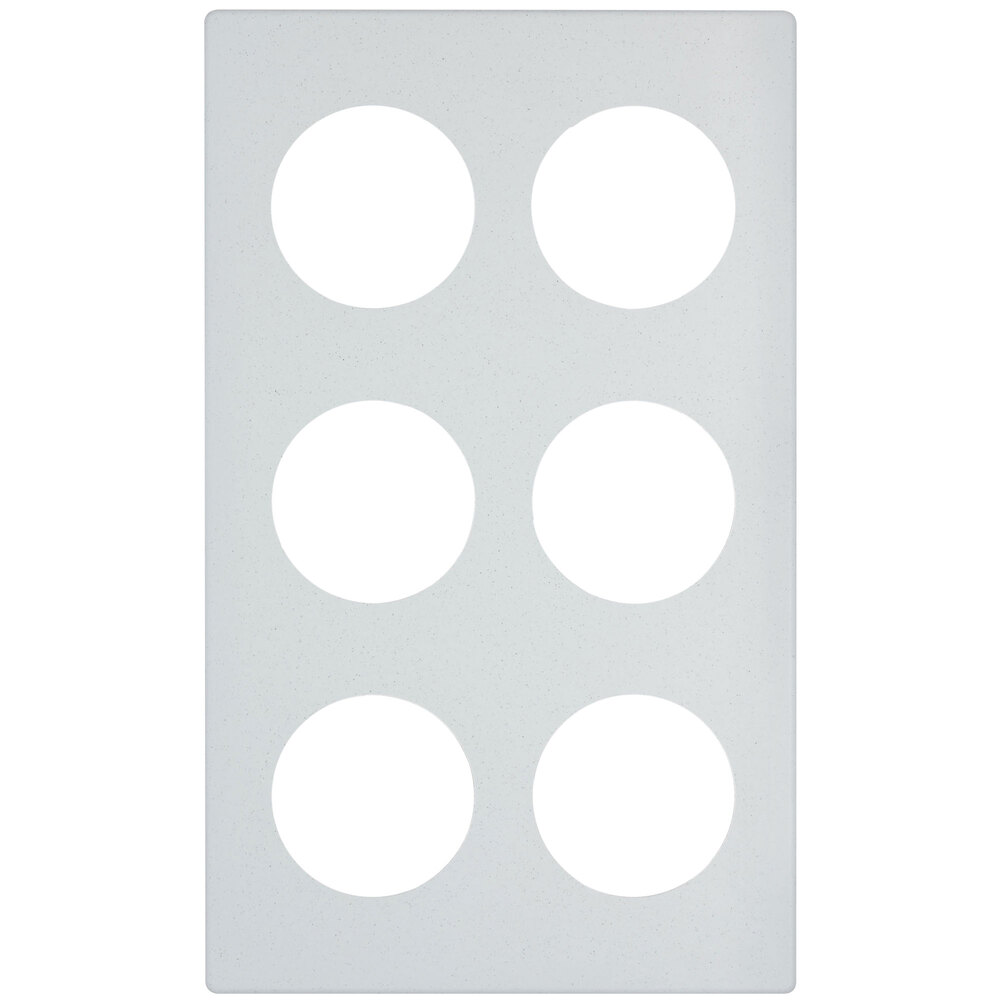 Vollrath 8241920 Miramar® Resin Adapter Plate for Six 1.25 Qt. Bain Marie Pots - White Stone