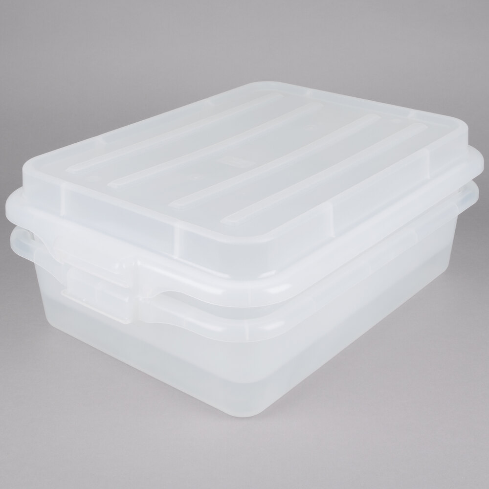 Vollrath 1551-C13 Traex® Color-Mate™ Clear 20" x 15" x 5" Food Storage Drain Box Set with Snap-On Lid