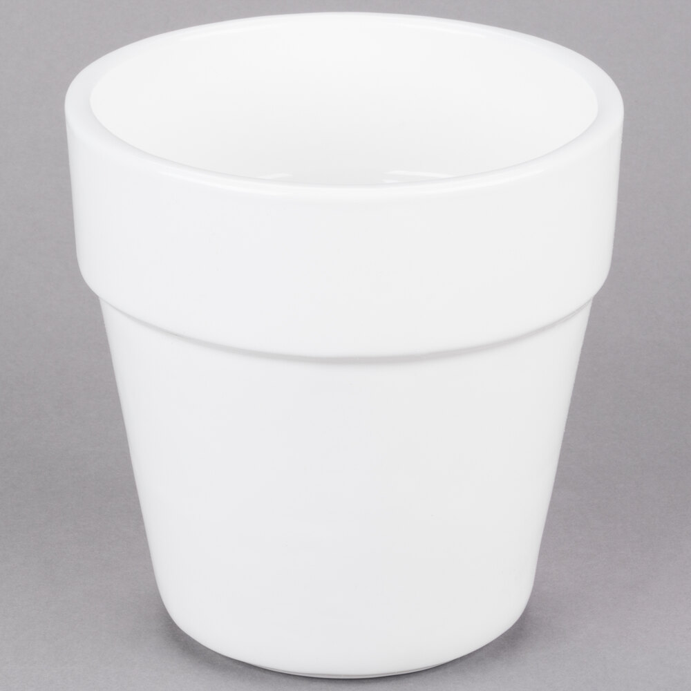 Tablecraft CW1445W 2 Qt. White Cast Aluminum Round Condiment Bowl