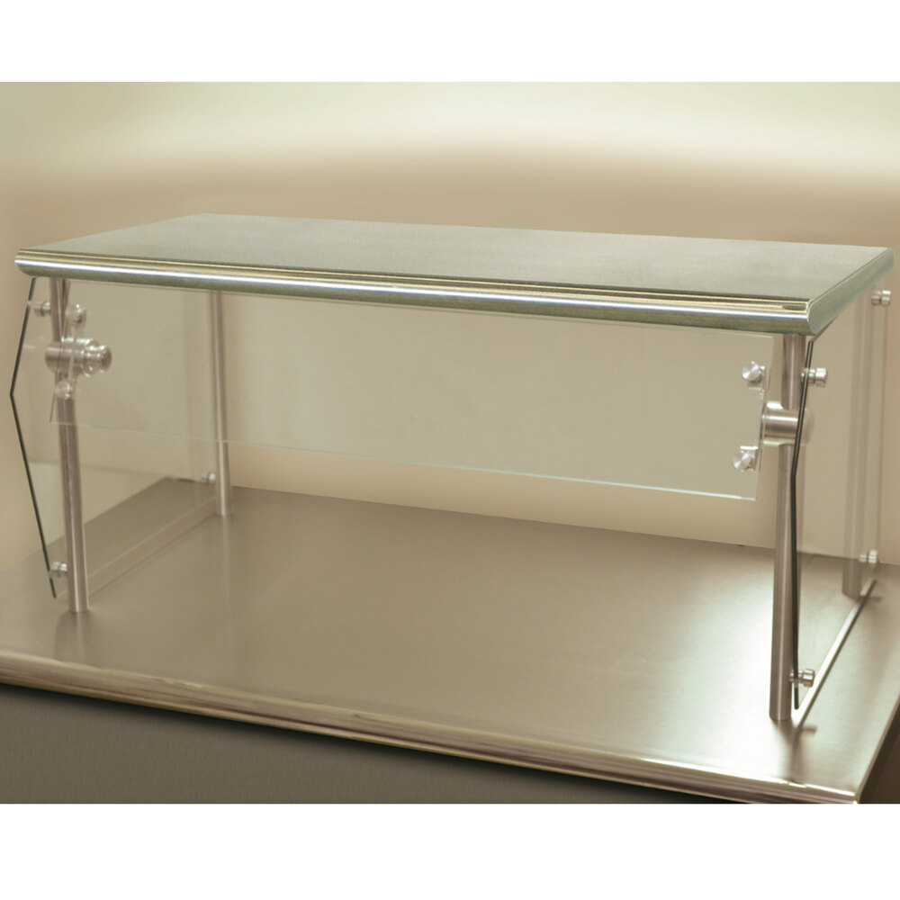 Advance Tabco Sleek Shield NSG-12-36 Single Tier Self Service Food Shield with Stainless Steel Shelf - 12" x 36" x 18"
