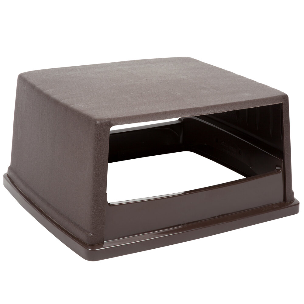 Rubbermaid® FG256V00BRN Glutton Brown Round Hooded Top Lid Without Doors for FG256B00 Container
