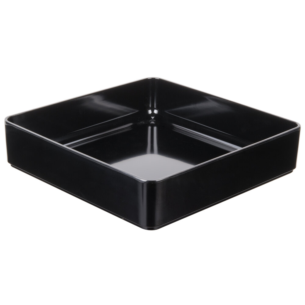 GET ML-85-BK 5.7 Qt. Milano Black Square Deli Crock - 6/Case