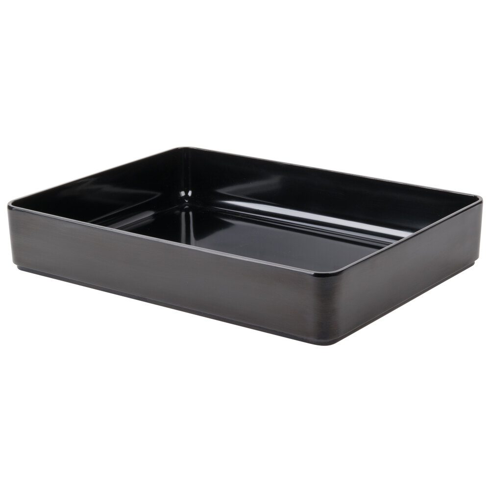GET ML-86-BK 7.6 Qt. Milano Black Rectangular Deli Crock - 6/Case