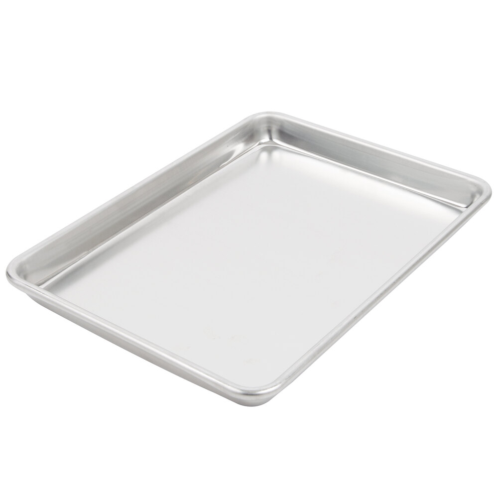 Vollrath 5220 Wear-Ever Aluminum Bun/Sheet Pan - 1/4 Size, 16 Gauge, Curled Rim, 9 1/2" x 13"