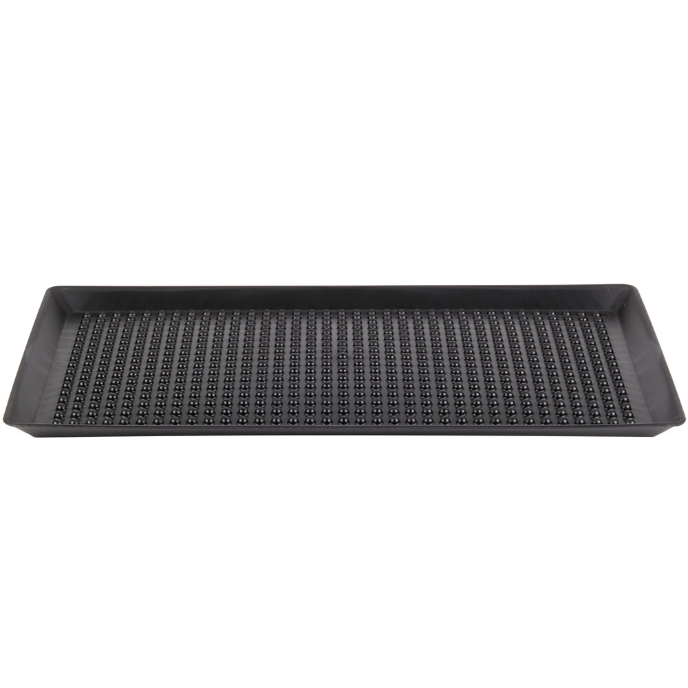 HS Inc. HS1069 12" x 24" Charcoal Polypropylene Pizza Pleezer Pizza Tray - 12/Case