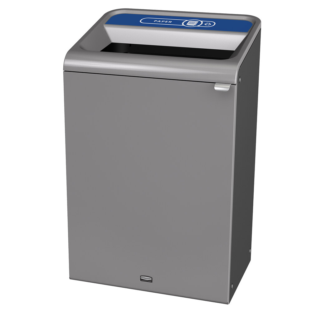 Rubbermaid® 1961630 Configure 33 Gallon Stenni Gray 1 Stream Paper Indoor Rectangular Recycling Bin