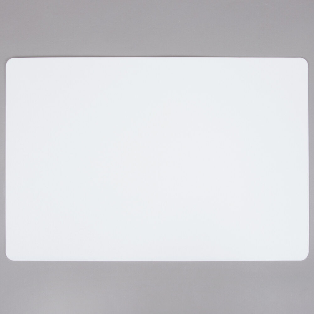 Tablecraft FCB1218W 18" x 12" White Flexible Cutting Board - 6/Pack