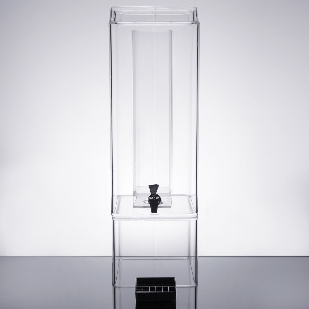 Cal-Mil 1112-5A Clear Acrylic 5 Gallon Square Beverage Dispenser