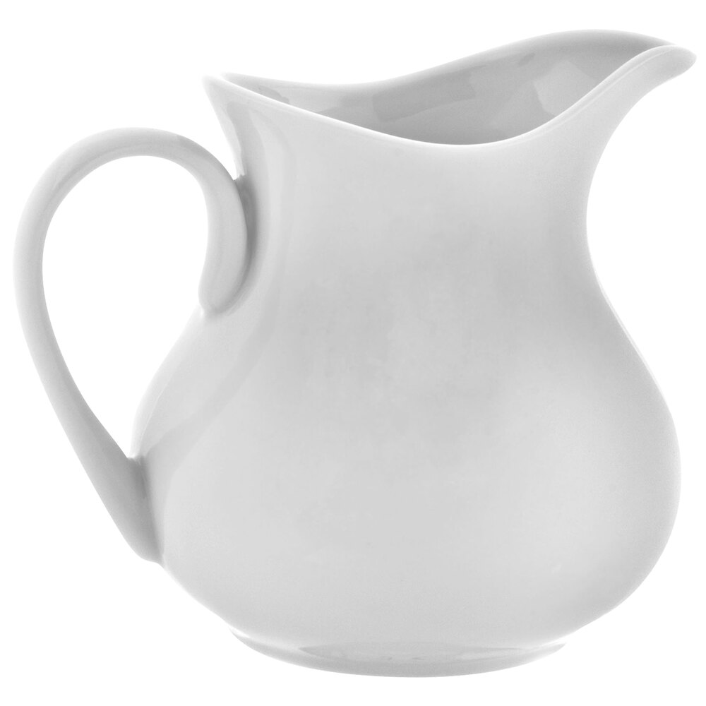 10 Strawberry Street RW0016 Royal White 9 oz. White Porcelain Creamer - 6/Case