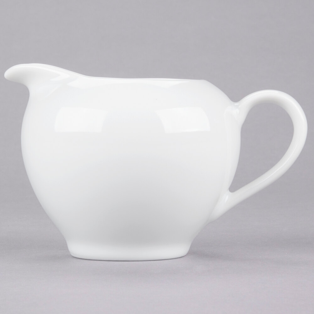 10 Strawberry Street RB0016 Classic White 8 oz. White Porcelain Creamer - 6/Case