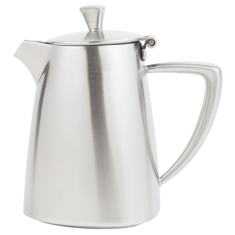Vollrath 46309 Triennium 9 oz. Satin-Finished Stainless Steel Creamer with Lid