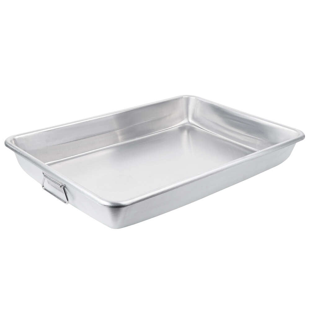 Vollrath 68358 Wear-Ever 23.5 Qt. Aluminum Baking and Roasting Pan with Handles - 25 3/4" x 17 3/4" x 3 9/16"